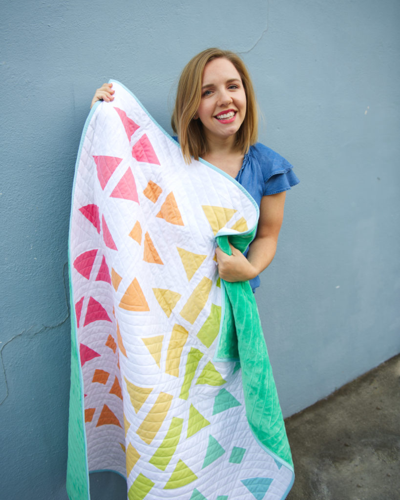 Riley Blake Confetti Cottons Bonanza Rainbow quilt by Homemade Emily Jane