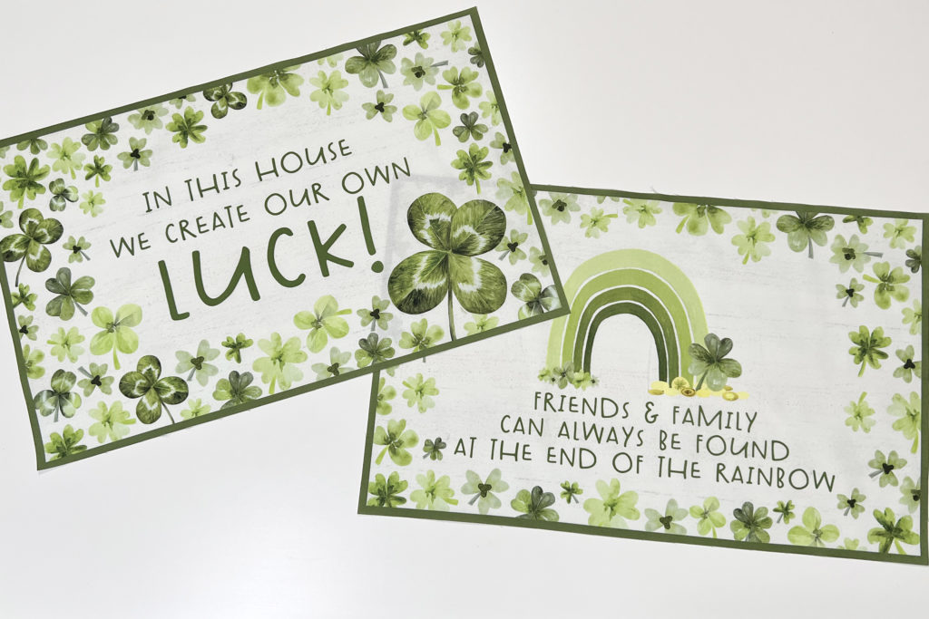 placemat designs for St Patrick's Day by Tara Reed