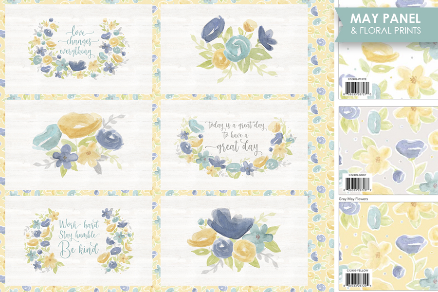 Fabric Placemat Panel and coordinating prints for Spring by Tara Reed for Riley Blake Designs