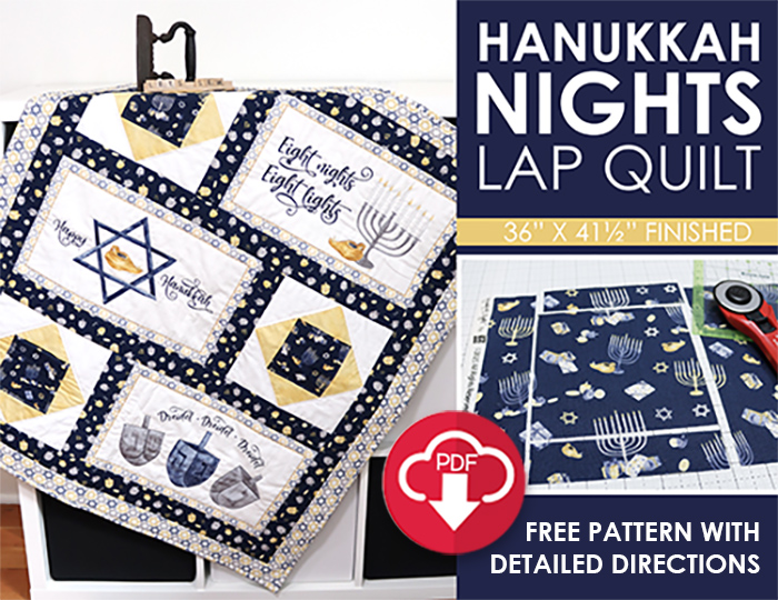 Hanukkah Nights free Lap Quilt Pattern by Tara Reed