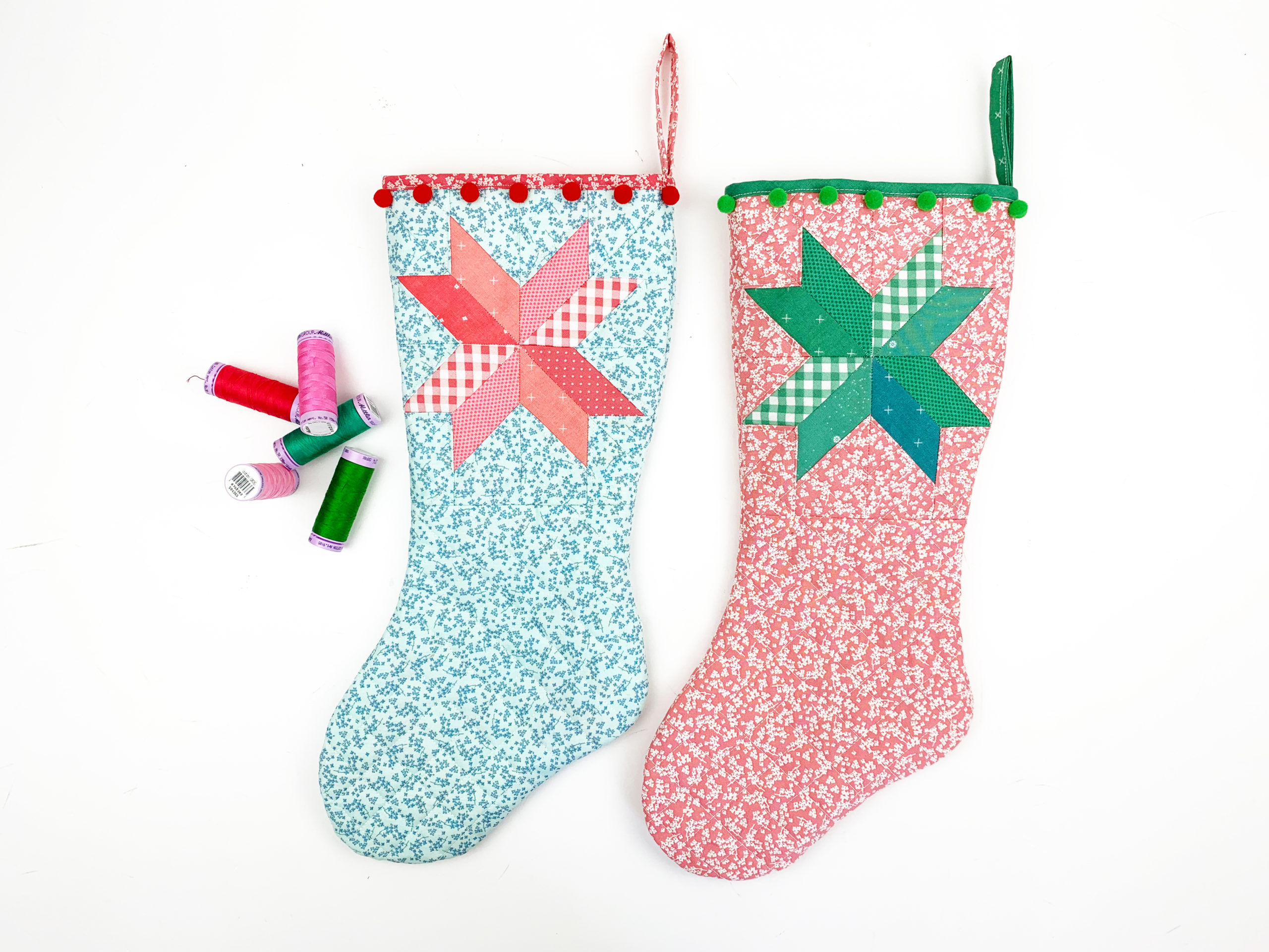 LeMoyne star Christmas stocking pattern